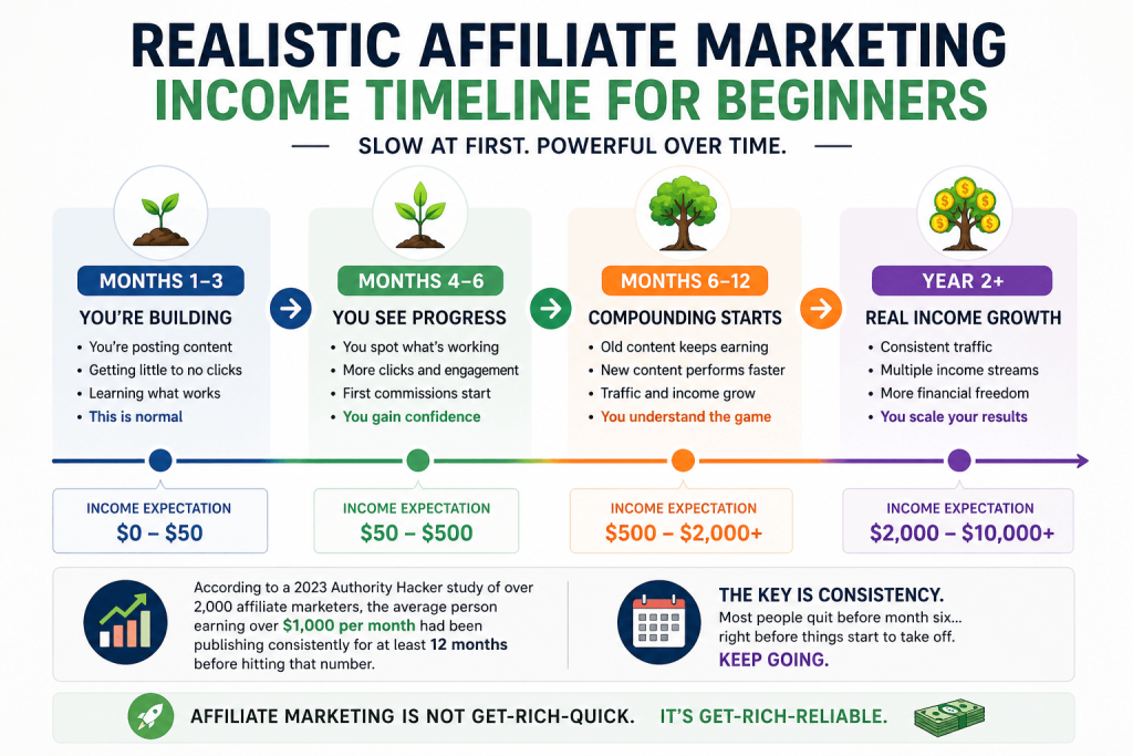 affiliate marketing income timeline